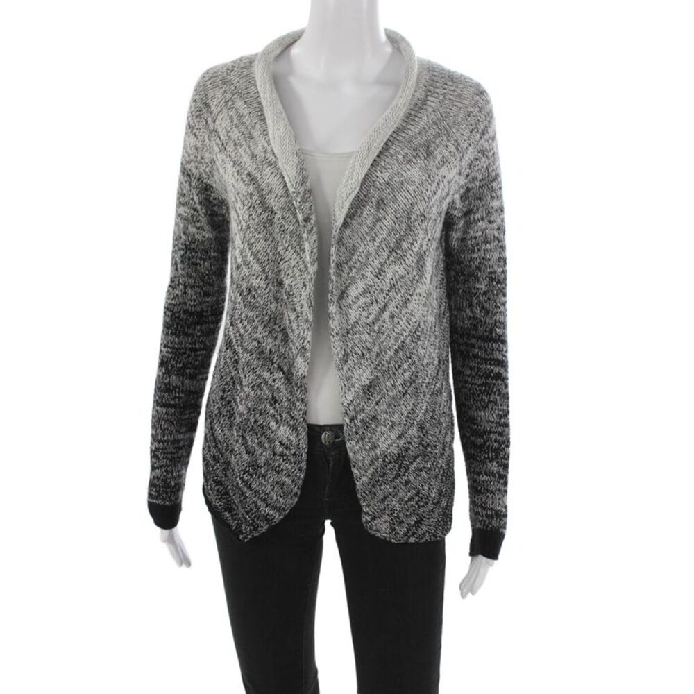 Velvet by Graham & Spencer Women Black Geometric Cardigan Size XS